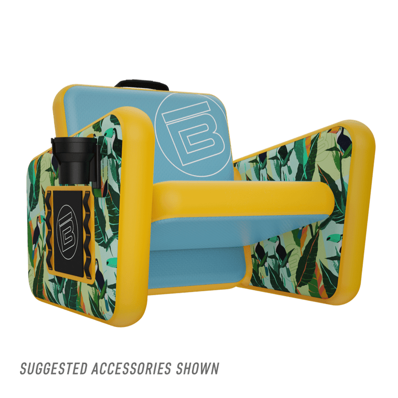 Side view of the Aero Chair XL Native Paradise with cup holder