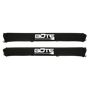 Two black roof rack pads with white BOTE logo