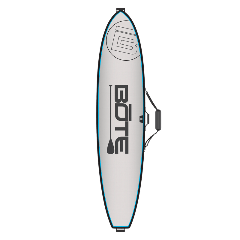 Back of the board bag with BOTE logo and circle B logo