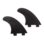 Pair of black side bite fins with circle B logo embossed