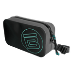 Side view of Highwater Hitchhiker Black showing zip closure and logo detail.