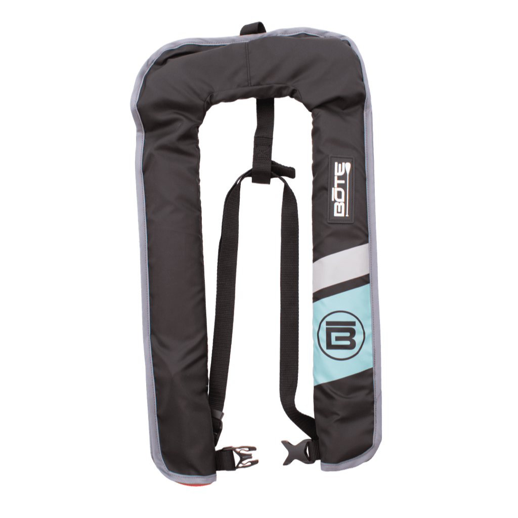 Front of the BOTE Inflatable Vest PFD with BOTE logo and circle B logo