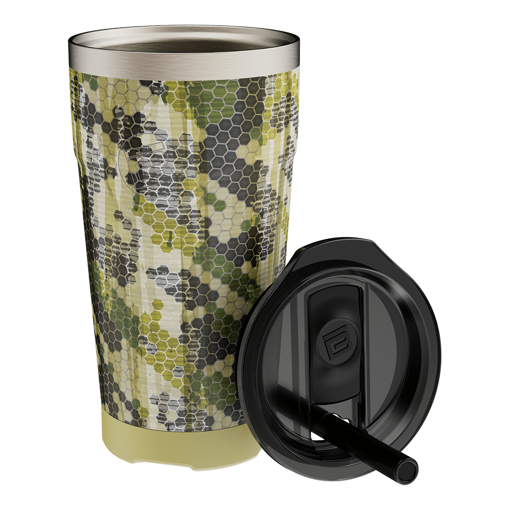 Camo Tumbler with Lid and Straw 20 oz Travel Camo Print Cup