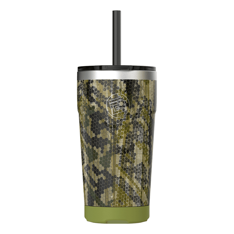 Camo Tumbler with Lid and Straw 20 oz Travel Camo Print Cup