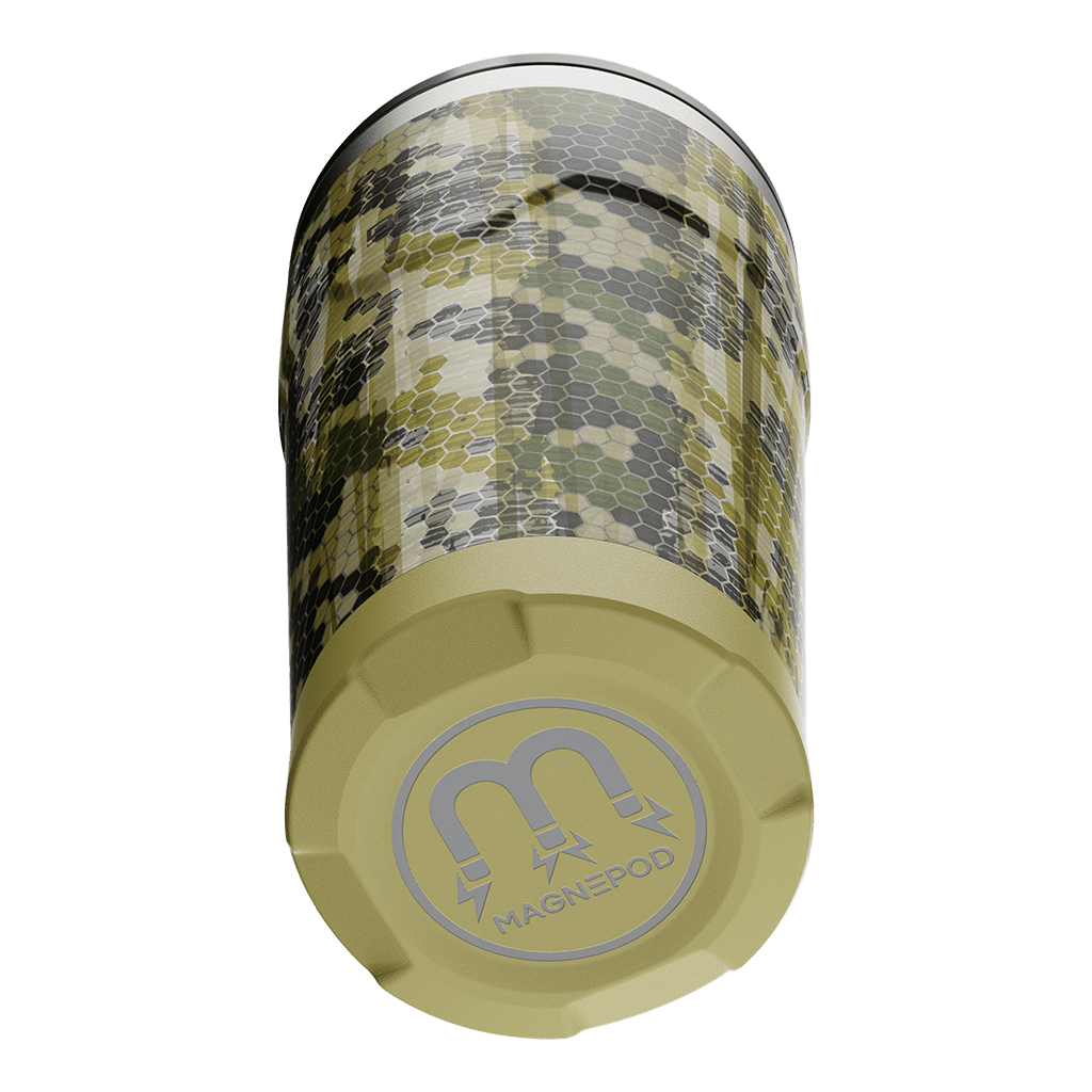 A detailed image of the MAGNETumbler 20oz with Lid Verge Camo, showing its design and key features.