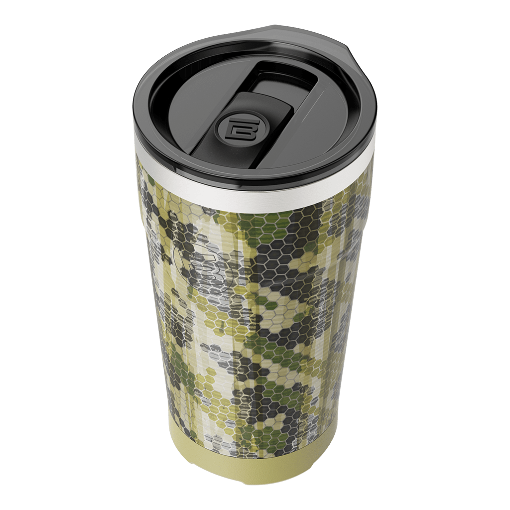 A detailed image of the MAGNETumbler 20oz with Lid Verge Camo, showing its design and key features.