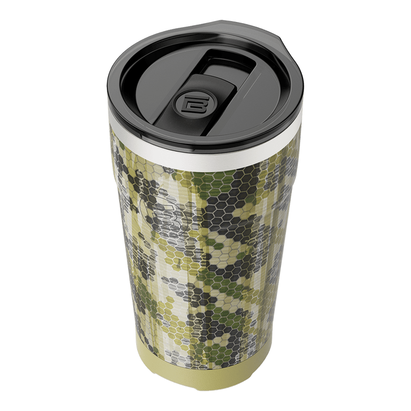 A detailed image of the MAGNETumbler 20oz with Lid Verge Camo, showing its design and key features.