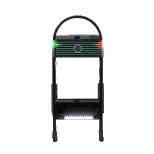 Front view of Power Rac with navigation lights, curved handle, and integrated storage.