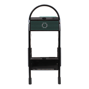 Front view of Power Rac with striped lid, curved handle, and LED utility lighting.