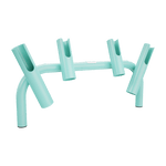 Angled front view of Rocket Rac Seafoam rod holder with four angled tubes.