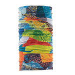 Native Patchwork Face Mask displayed over cylinder