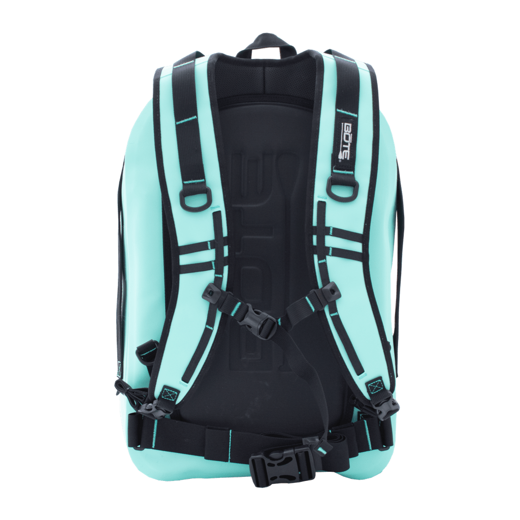 Back of the Highwater Backpack Seafoam