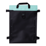 Back view of the Highwater Tackle Pouch Seafoam with mint handle and black panel.