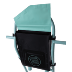 Overhead view of the Highwater Tackle Pouch Seafoam open with flap lifted.