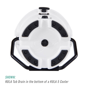 KULA Tub Drain in the bottom of a KULA 5 Cooler