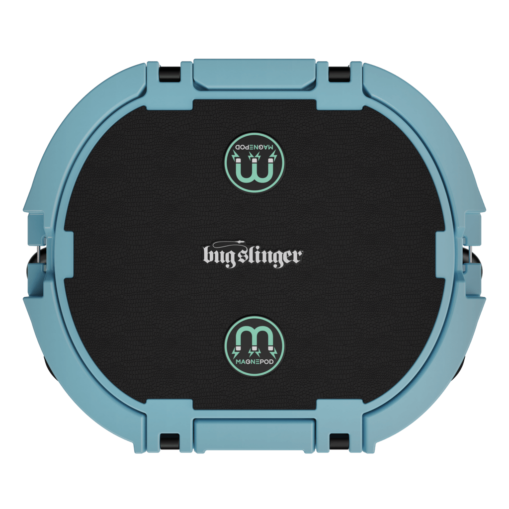 Top view of the Kula 10 cooler in steel blue