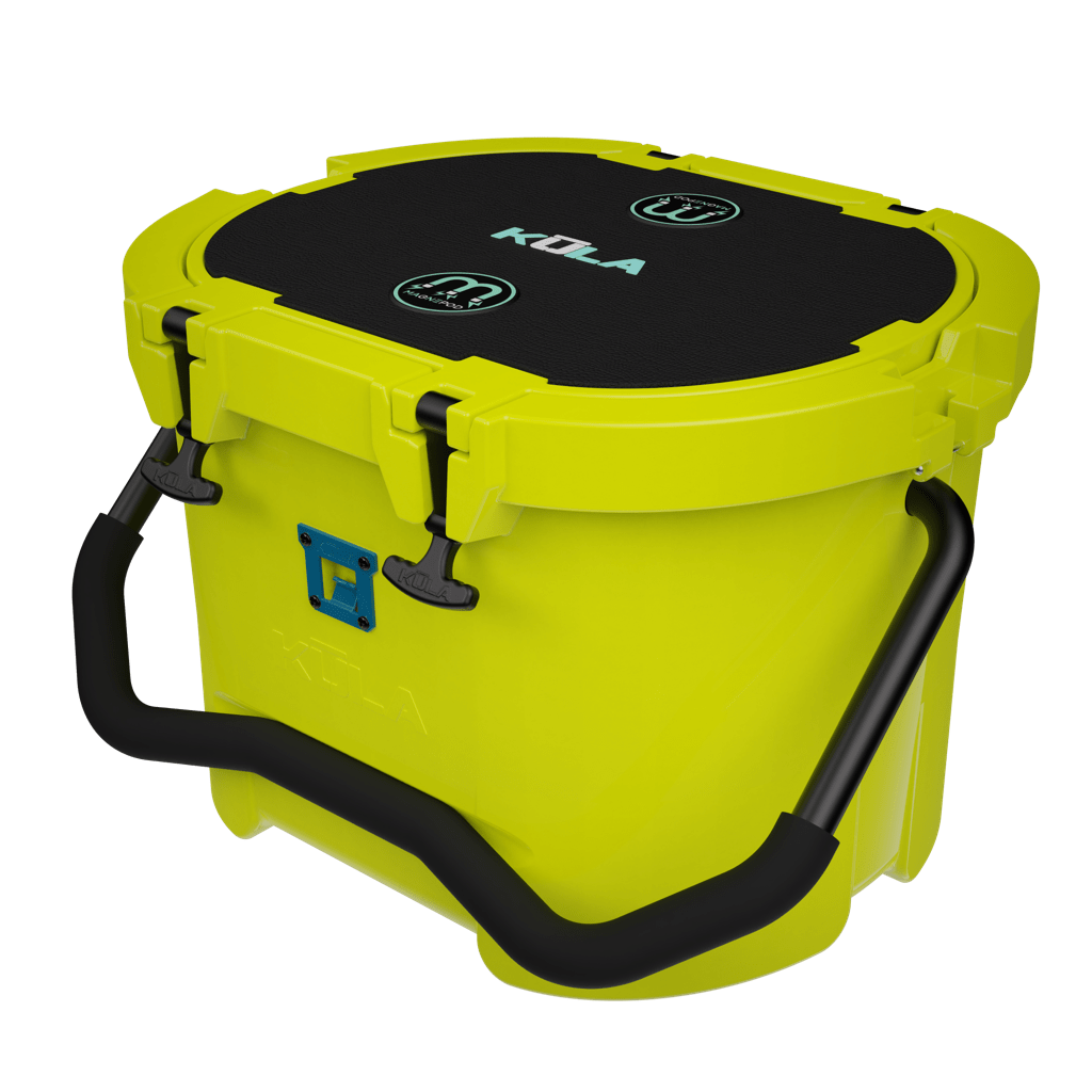 Top angled view of the Kula 10 cooler in citron