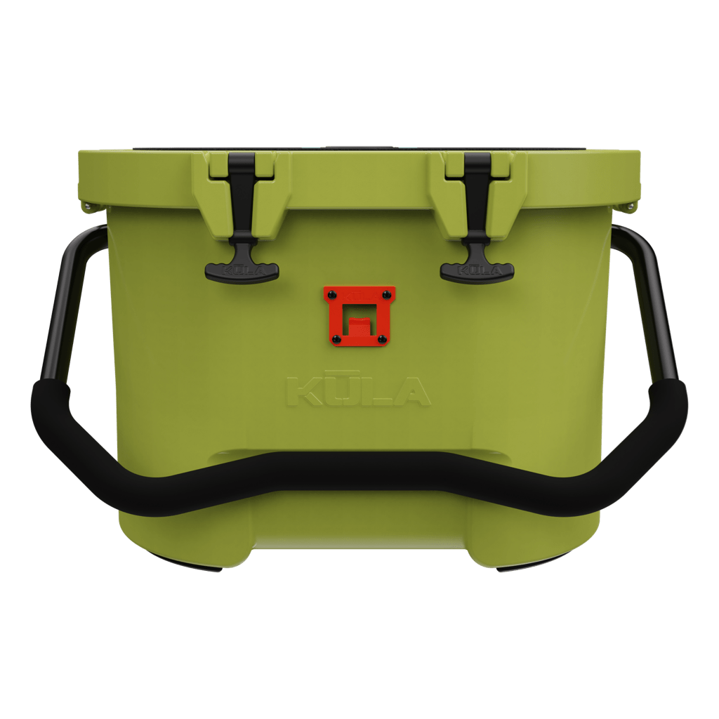Front view of Kula 10 cooler in olive