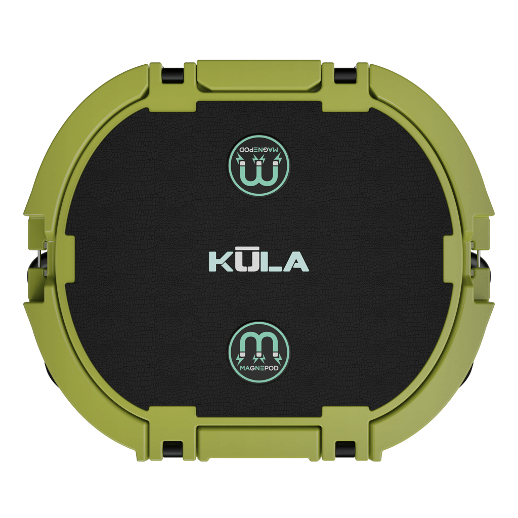 Top view of Kula 10 cooler in olive