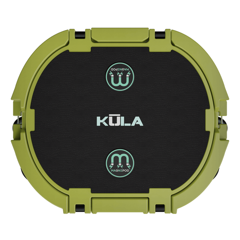 Top view of Kula 10 cooler in olive