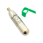Unboxed Manual PFD Rearming Kit with 16g CO₂ cylinder and green Halkey-Roberts clip.