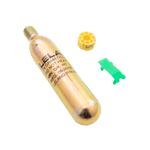 Unboxed Automatic PFD Rearming Kit with 24g CO₂ cylinder, yellow bobbin, and green clip.