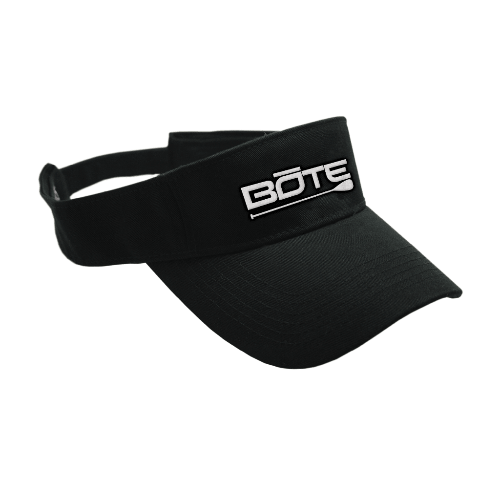Front view of Logo Visor in Black with white BOTE logo.