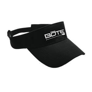 Front view of Logo Visor in Black with white BOTE logo.