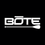 White BOTE logo with black background.