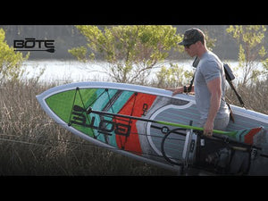 The Travelink™ system was designed to get you to your paddling spot more easily, comfortably and without 'dead arm' syndrome. By simply clicking in the Travelink™ adjustable carry strap to the latch points in the rail of the board, you remove all weight from your hands and carry the board more safely and ergonomically with your shoulders and back.